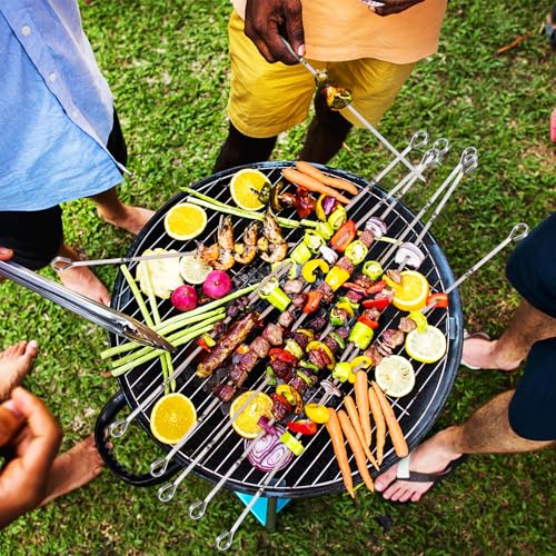 Hemoton Q141803BY2743GGL4PYHR9WY 12 Pack Kabob Skewers 16 Inch Long Stainless Steel Barbecue Skewer thumb #7