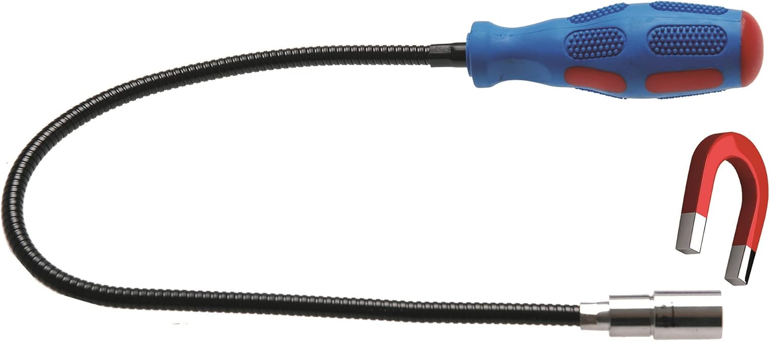 BGS 3187 Magnetic Pick-Up Tool with LED, Silver/Black/Blue, 600 mm 1.5kg