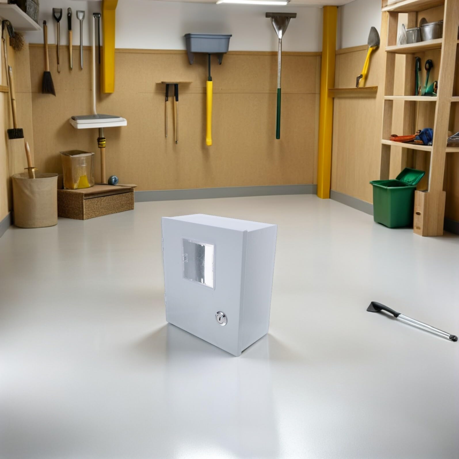 GALPADA Caja Protectora para Medidor Eléctrico Tapa Transparente y Diseño sin Fondo, Fabricada en Hierro Resistente Intemperie, para Instalación Superficial en Exteriores
