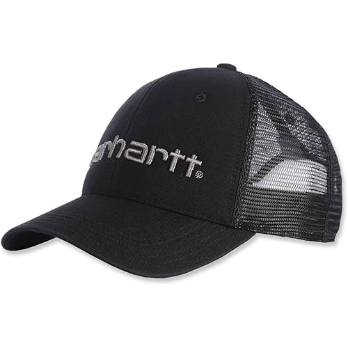 Carhartt Men's Canvas Mesh-Back Logo Graphic Cap