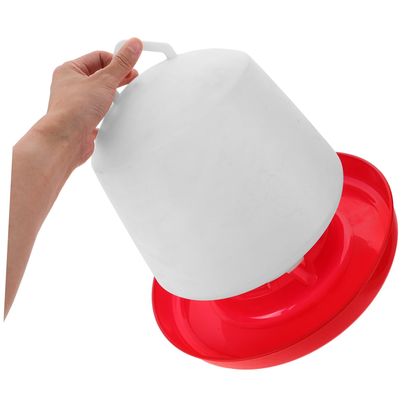 Mangiatoia per Galline in Plastica Bianca Resistente alle Cadute Protezione Solare, Design Creativo a Forma di Trogolo per Alimentazione All'aperto di Polli e Piccioni