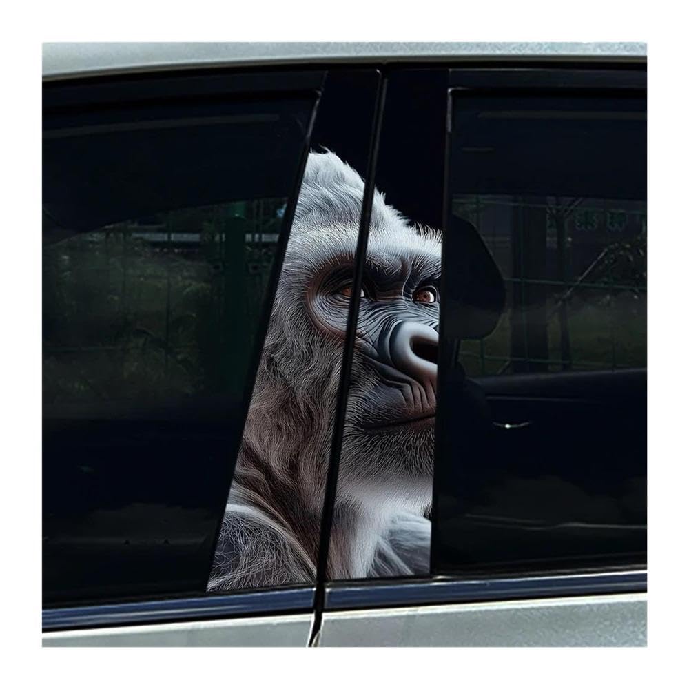 Body Parts 2pcs Car Center Pillar Sticker Shark Pink Ape Bear Animal Auto B Pillar Protective Film Sticker(H)