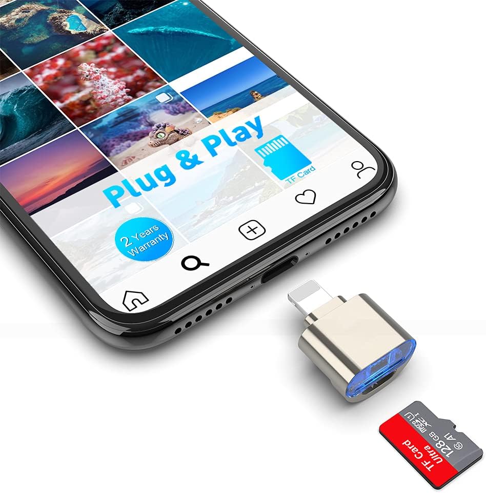 Micro SD Card Reader for iPhone iPad, Micro SD to Lightning