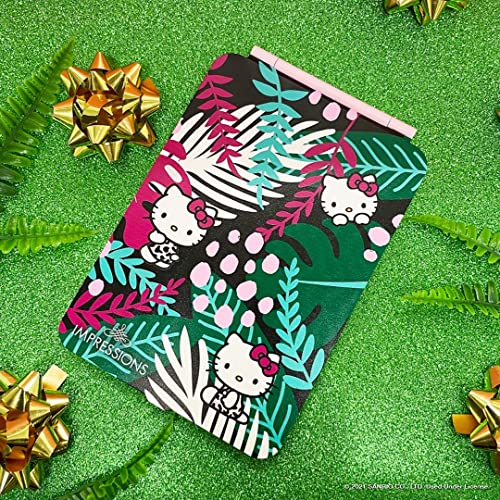 Impressions Vanity Hello Kitty Touch Pad Mini Tri-Tone Makeup Mirror With Animal Print Flip Cover And Led Strip, Travel Vanity Mirror With Touch Sensor Switch And Usb Extension (Animal Pink) #TOP4