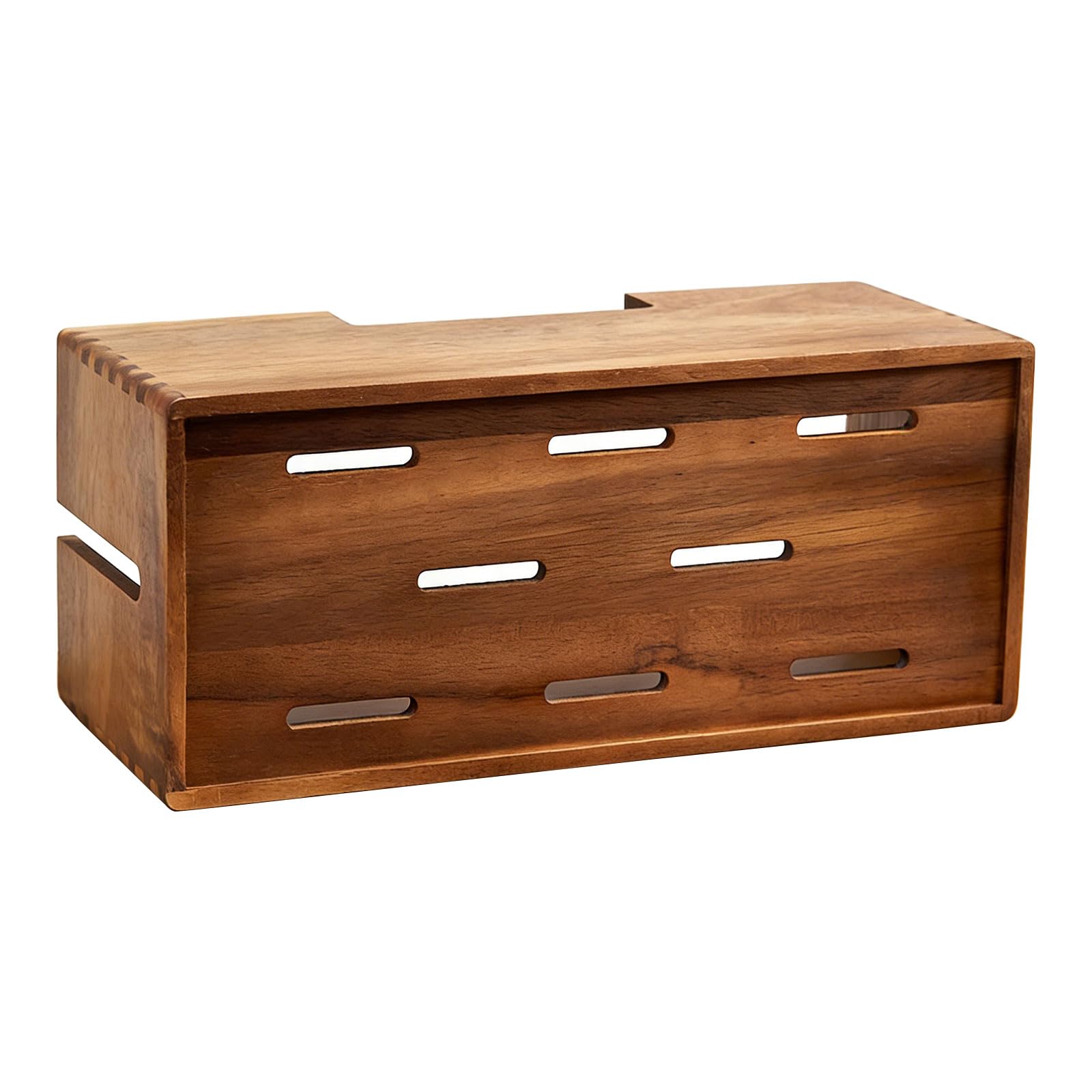 Scatola di gestione dei cavi in legno di alta qualità per scrivania organizzata, uffici ed elettronica domestica, con coperchio, organizer per cavi in legno