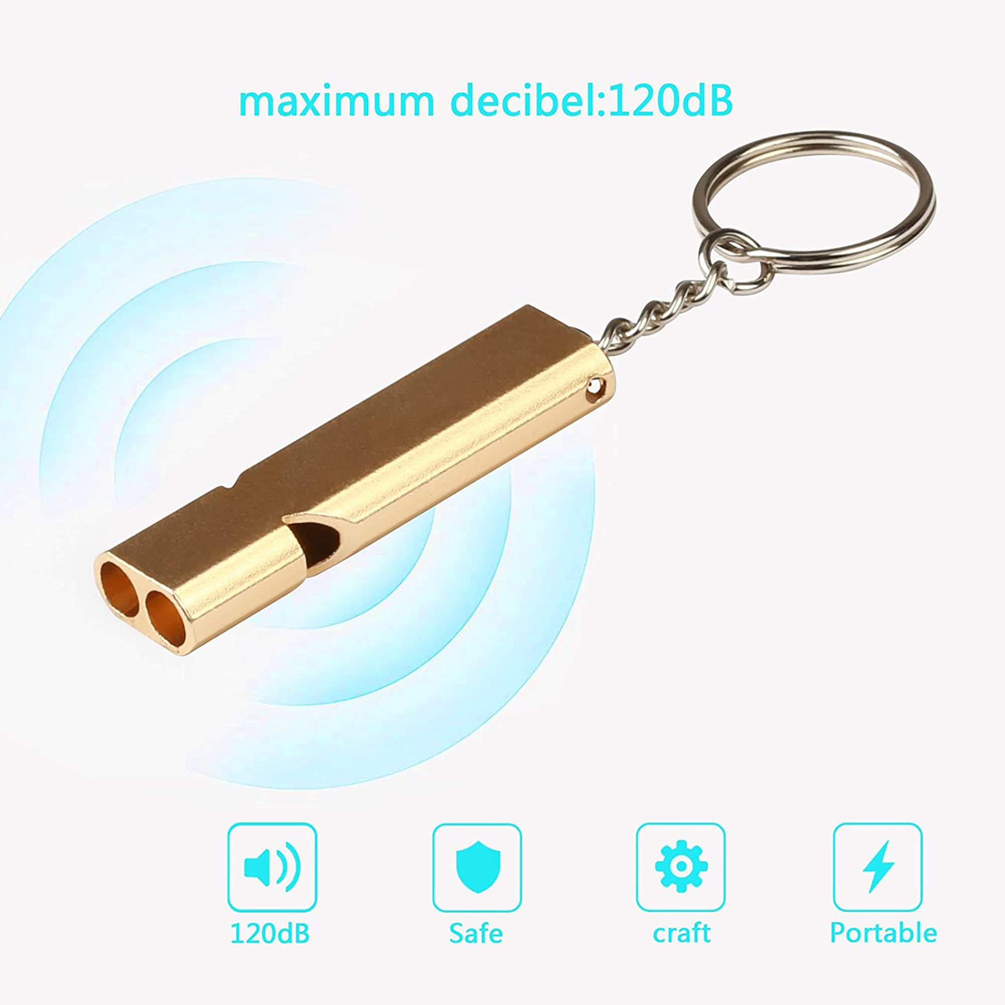 4 Fischietti Emergenza In Metallo Con Cordino - Forte E Impermeabile Per Outdoor E Sport - Foto 7