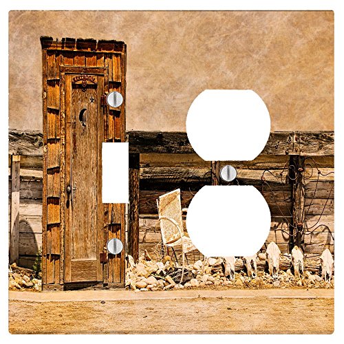 Personalizedprinting4u vintage outhouse 2 gang, 1 toggle, 1 elect…