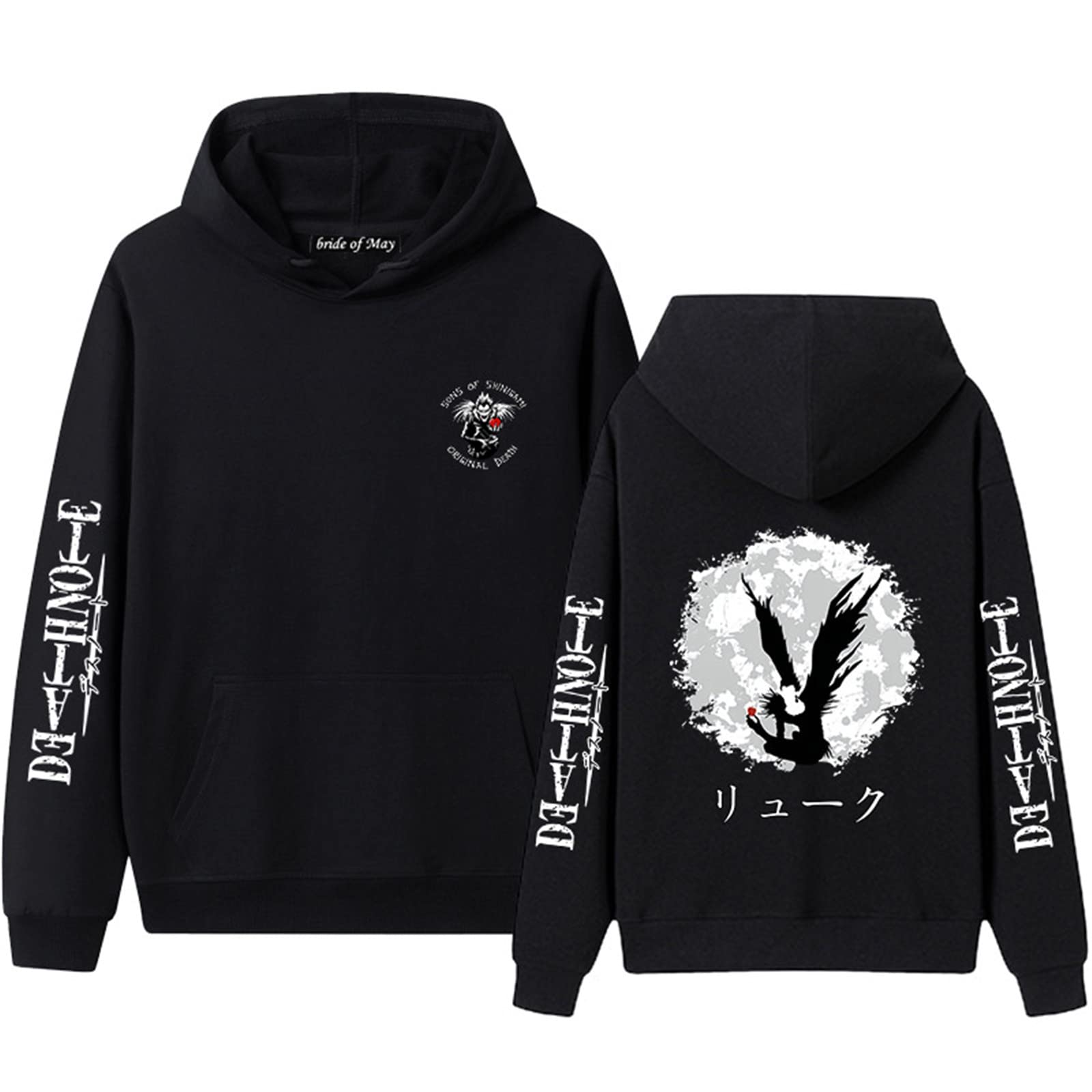 Death Note Hoodie Anime Cosplay Costume Ryuk Yagami Light Pullover Long Sleeve Sweatshirt Jacket Coat for Women Men