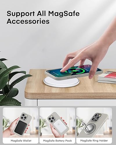 Miniatura 3 de Kimguard Magsafe - Funda magnética de silicona para iPhone 15 Pro, funda de silicona con forro de microfibra para iPhone Pro de 6.1 pulgadas 2023,