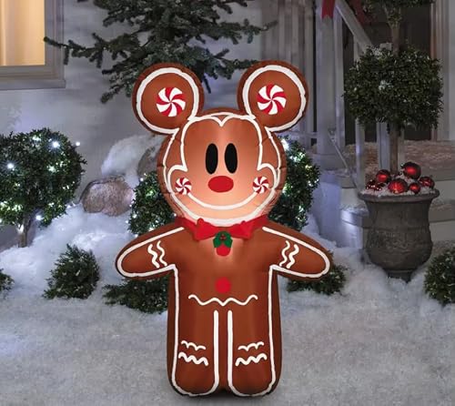 42" Gemmy Industries Christmas Inflatable Gingerbread Mickey Mouse Disney