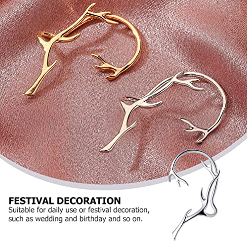 Generic 2Pcs Women Copper Wrap Earrings Crawler Ear Cuff Coral Branch Earrings Jewelry Gifts, Yy413616Q0, Golden,Silver #TOP5
