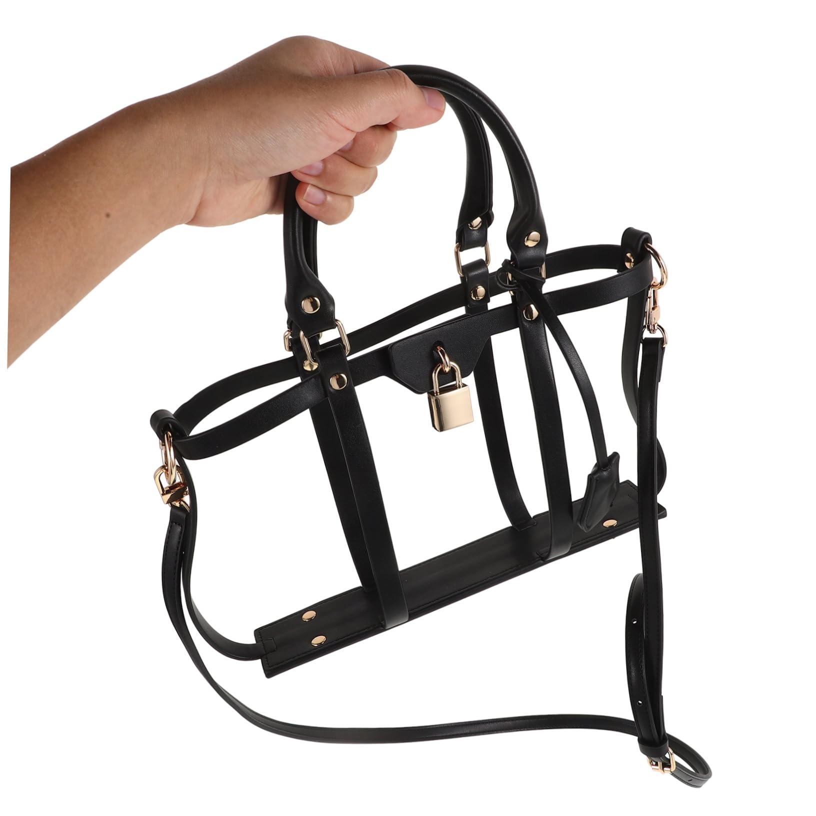 Marco de Fijación para Bolso de Hombro Negro PU para Bricolaje