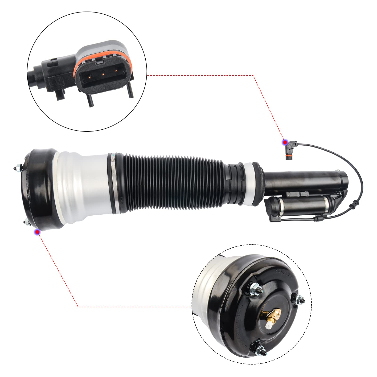 Bisenya Lot de 2 amortisseurs avant gauche/droite de rechange pour Classe S W220 S500 S350 S430 S320 S280 S600 1998-2005 2203202438 2203205113 220320243860 22032 0243880