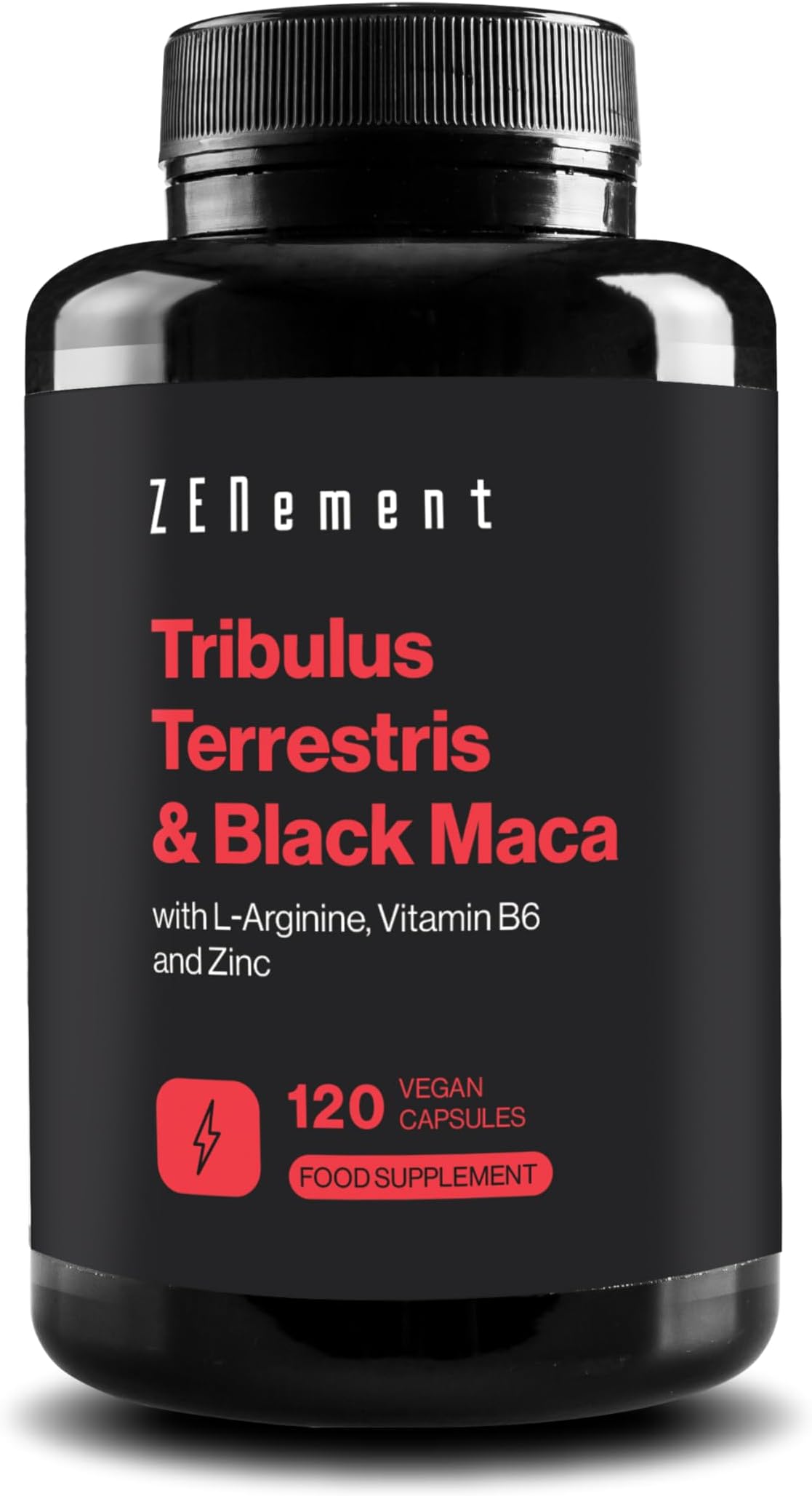Tribulus Terrestris & Black Maca with L-Arginine, Zinc & Vitamin B6 – Formula for Male Vitality – 120 Vegan Capsules – Zenement