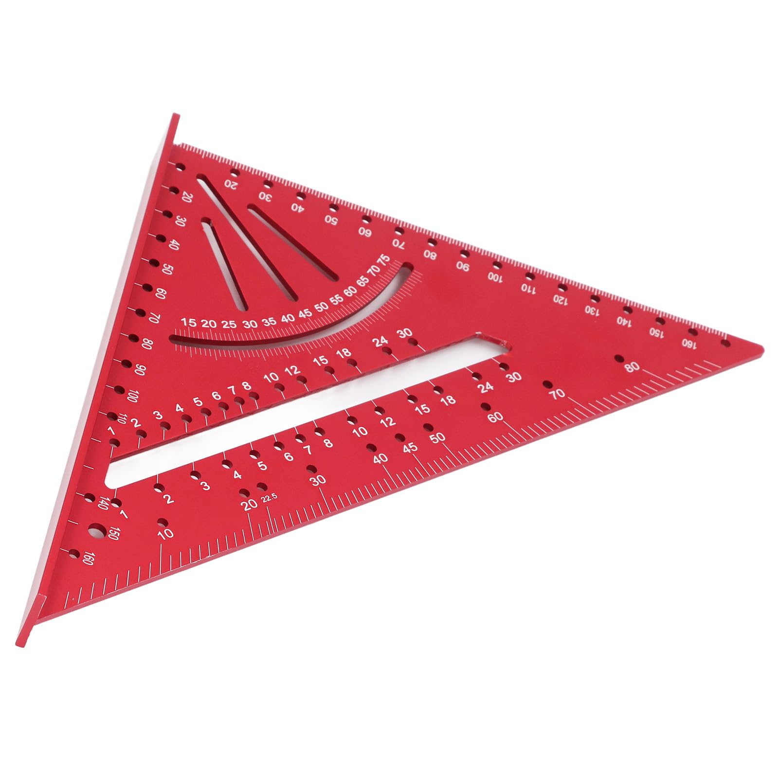 Regla Triangular de Aluminio, Regla Triangular para carpintería con Escalas precisas de 30°, 45°, 60° y 90°, Regla métrica de ángulo Recto grabada.