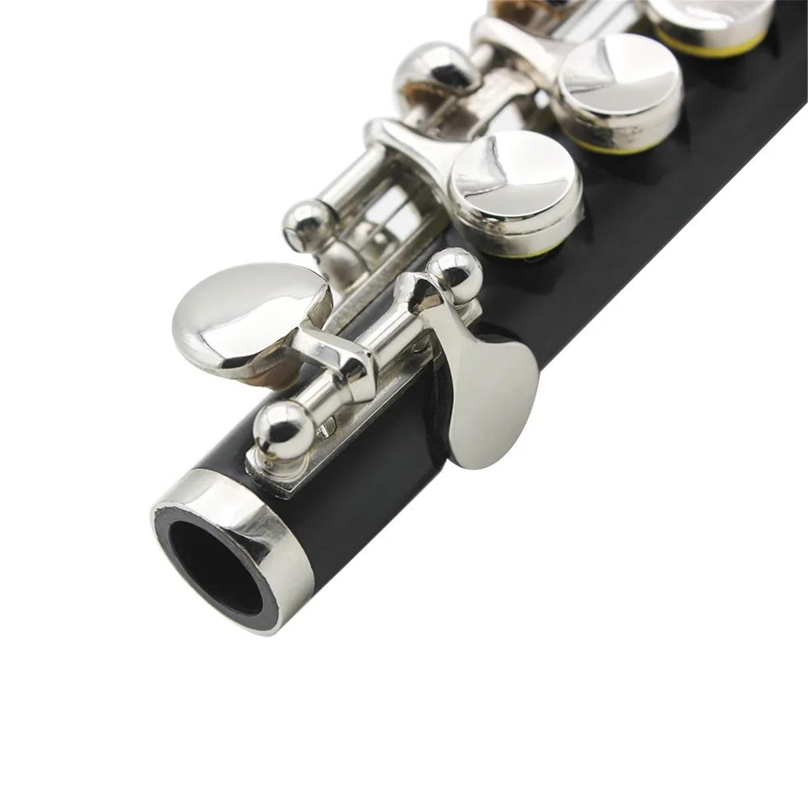 flauto traverso Chiave C Piccolo Flauto Di Dimensioni Ridotte Chiave Professionale In Bachelite Nera Argento Piccolo Con Custodia Imbottita In Tessuto