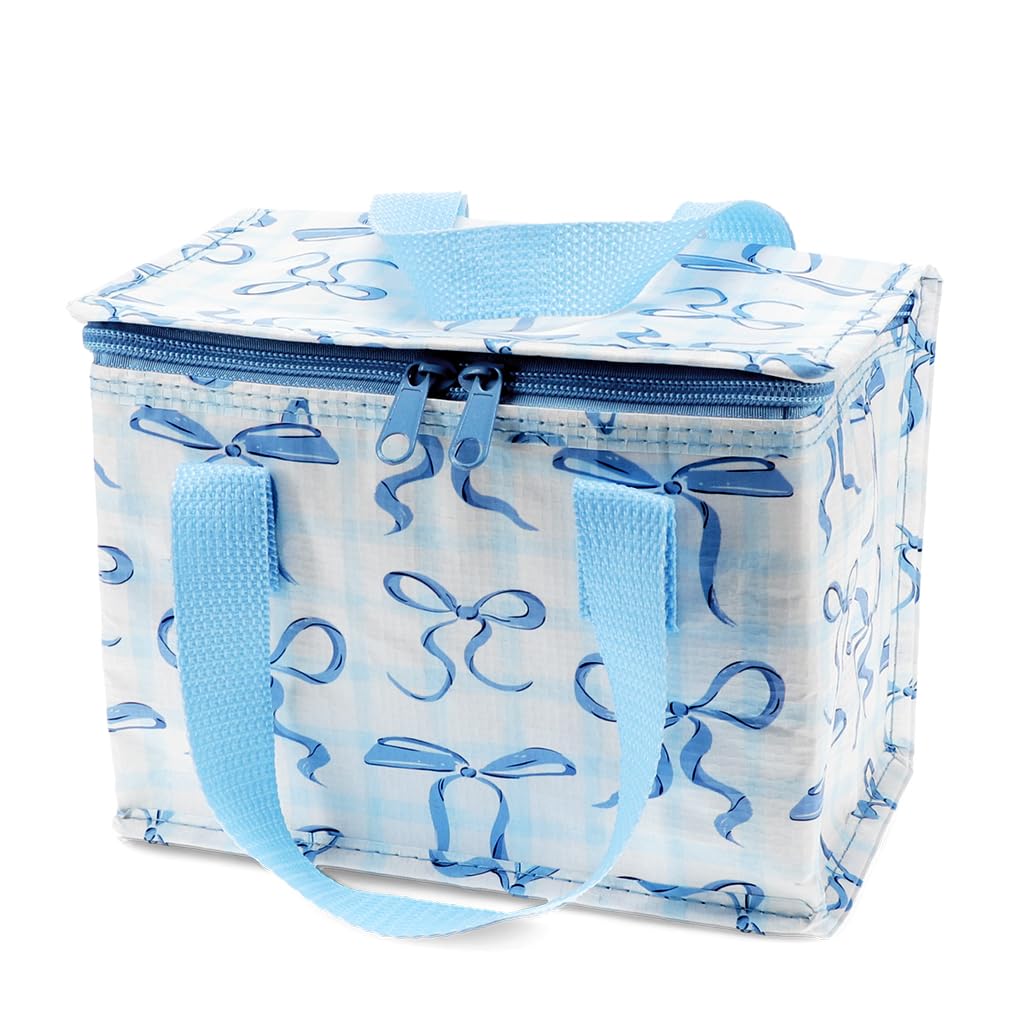 Rex London - Insulated Lunch Bag for Kids & Adults Foil Lined - Blue Bows