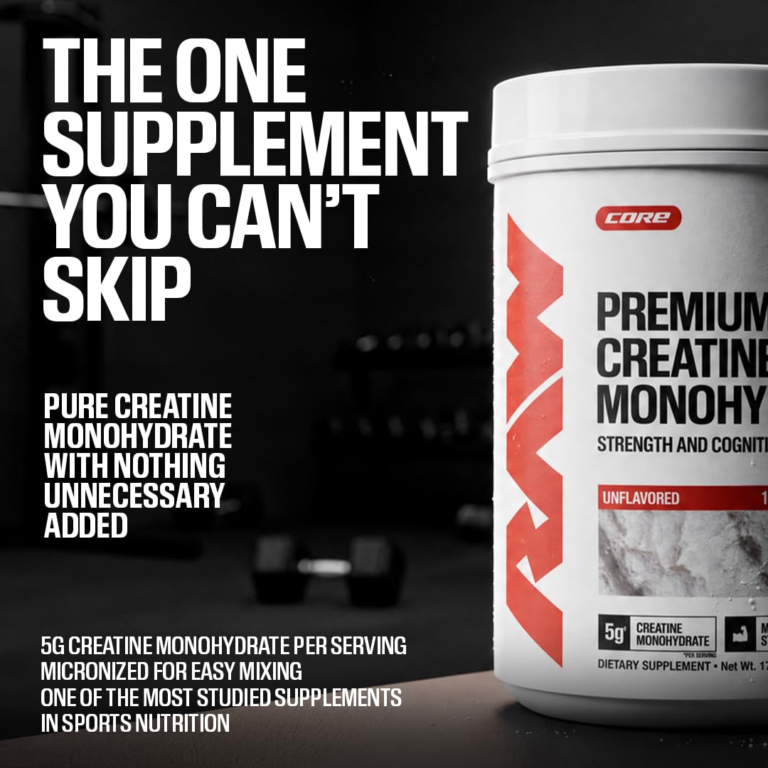 RAW Nutrition Creatine Monohydrate Powder, Unflavored, 100 Servings — Amazon image 4