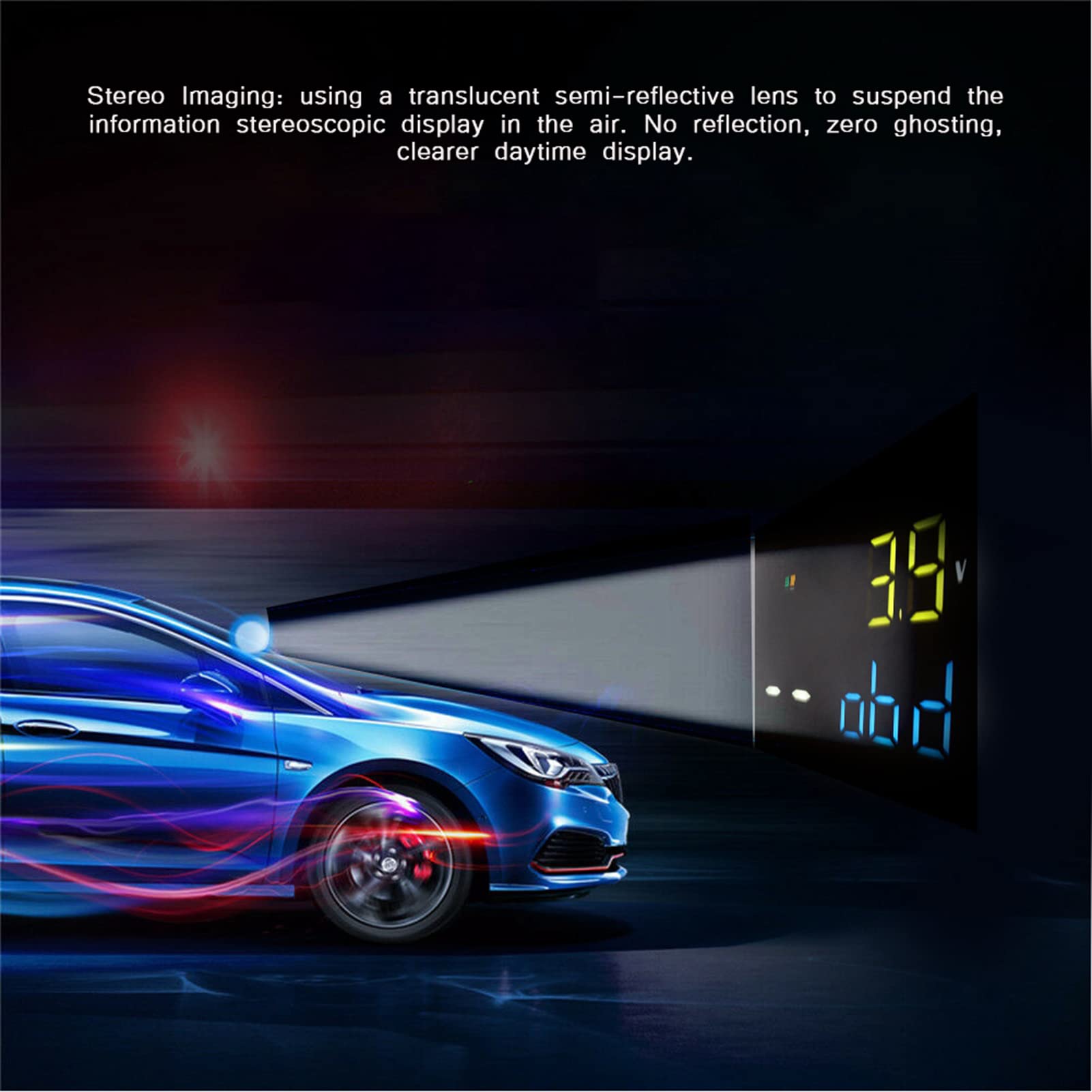 Head Up Display Display Head Up per Auto Abs Pc Display Head Up a Grande Schermo Adatto per Obd e Gps Dual System Car Head Up Display)11V 18V)