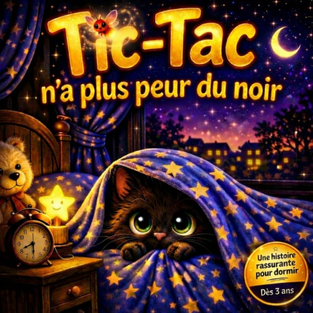 Tic-Tac n'a plus peur du noir: Livre enfant pour dormir. Sommeil agréable. à partir de 3ans.