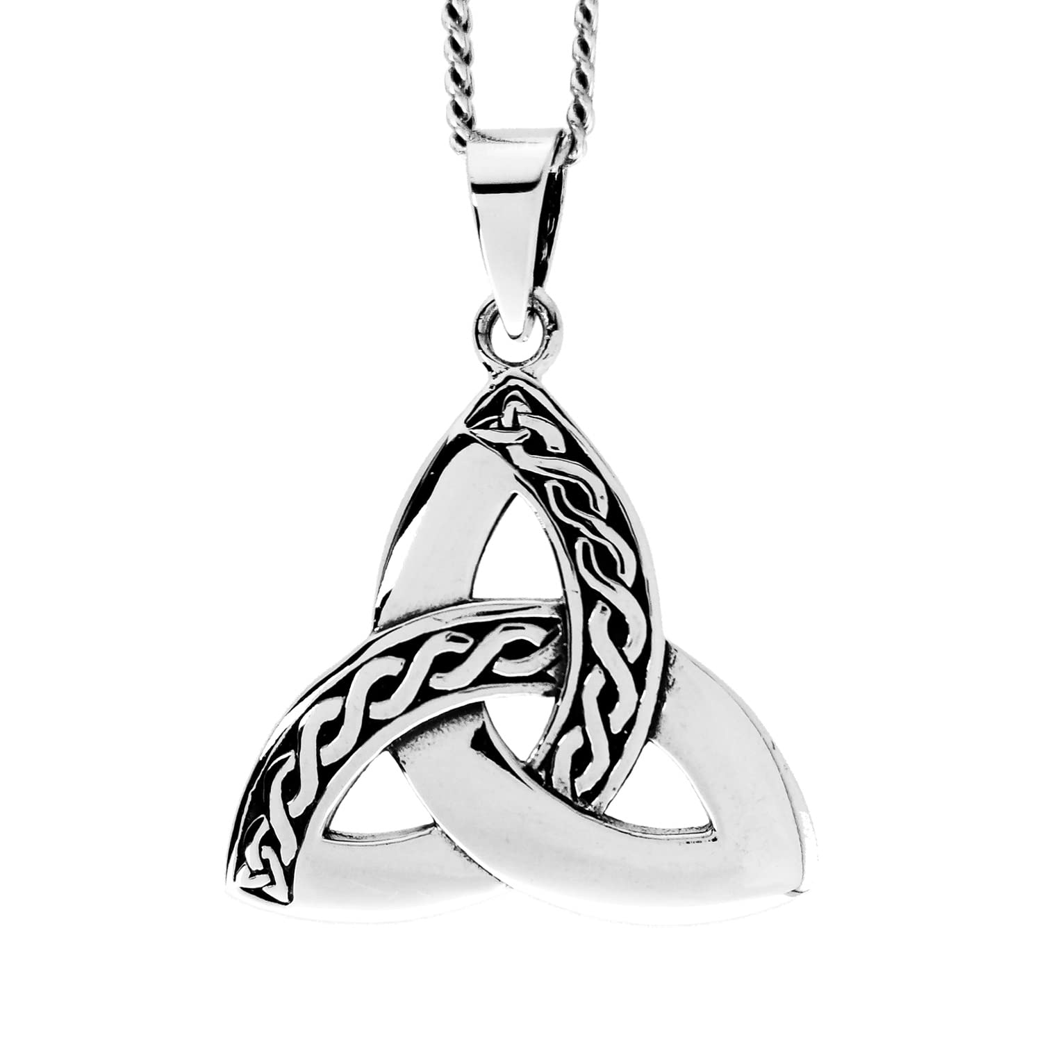 KIM N KIM QUALITY HANDMADE SILVER 925Genuine 925 Sterling Silver Personalised Triquetra Necklace/Celtic Necklace/Free Engraving Service/Quality Handmade Silver - KIMNKIME10-3