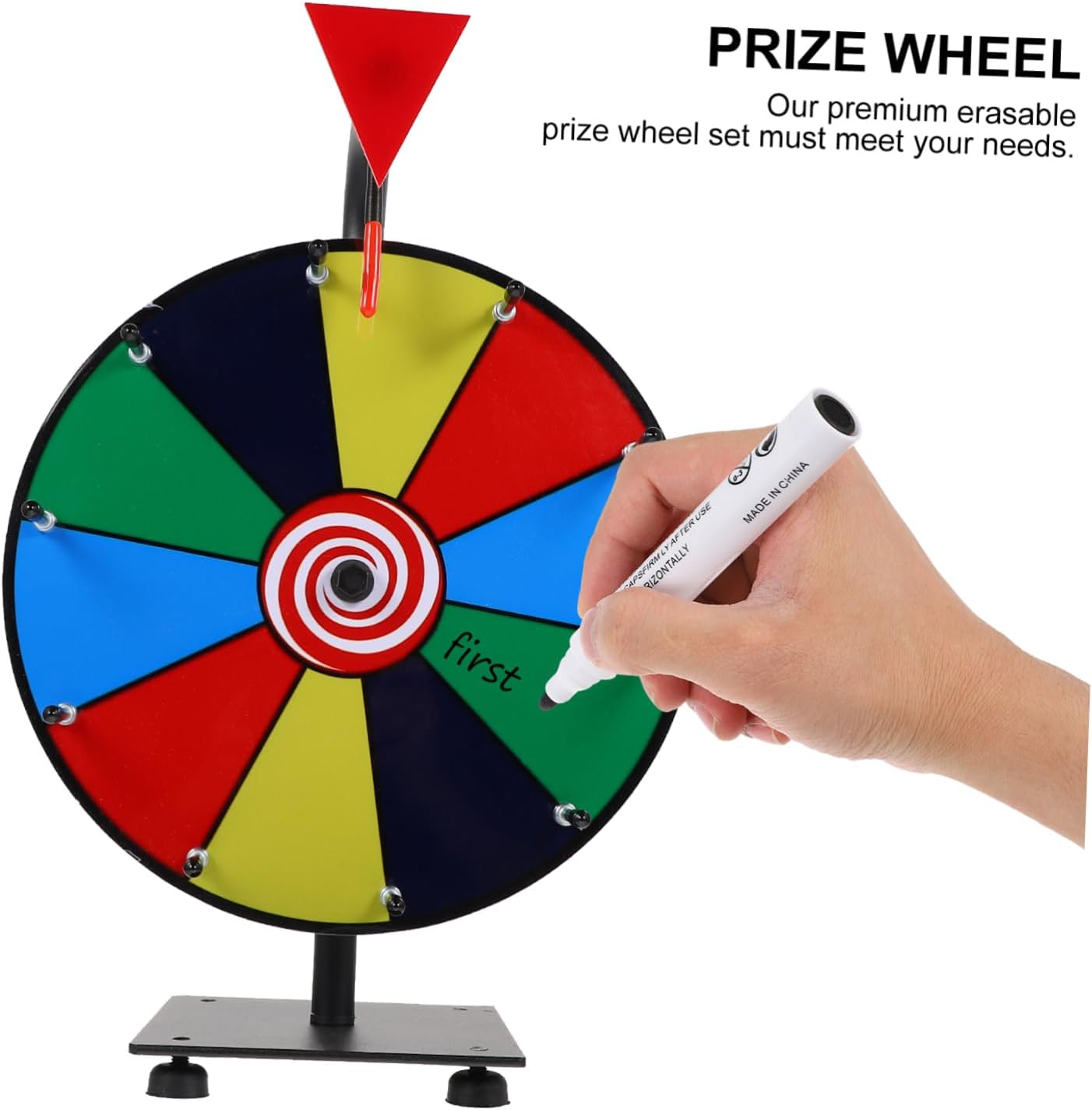 BESPORTBLE Prize Wheel Toy Quiller Wheel Erasable Prize Game Fun for Classrooms Meetings Compact and Easy to Use