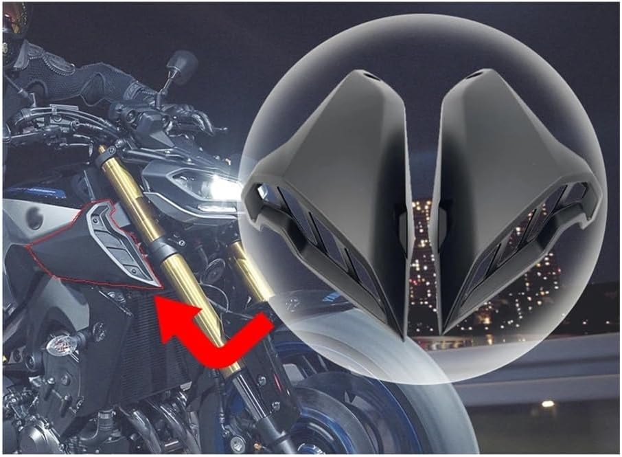 Motorcycle Side Wind Wing for MT-09 FZ-09 2017 2018 2019 2020 Motorcycle Carbon Fiber Gas Tank Side Fairing Air Intake Cover Panel(Grey)