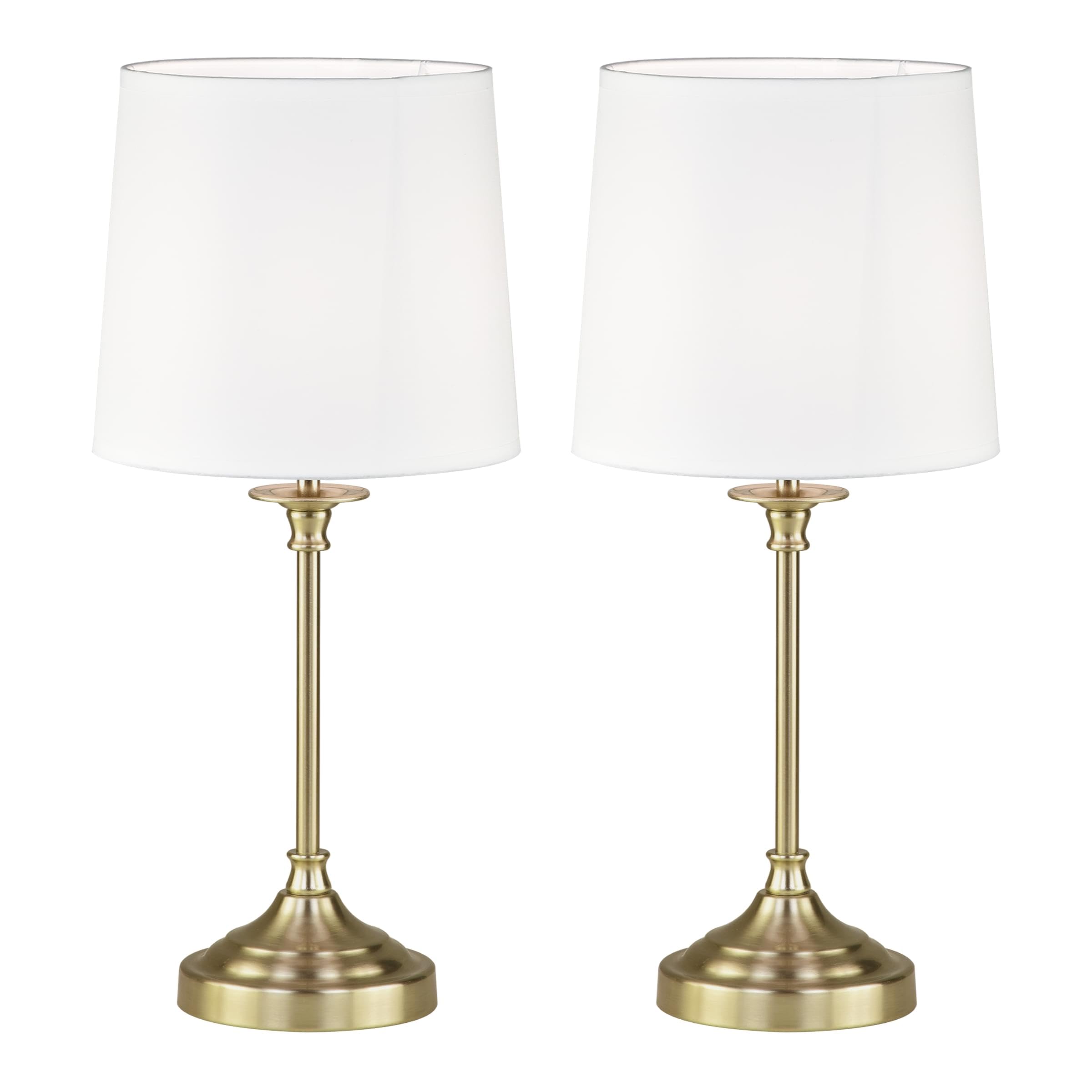 First Choice Lighting Unisex Gold Set Of 2 Chester - Antique Brass Lamps In