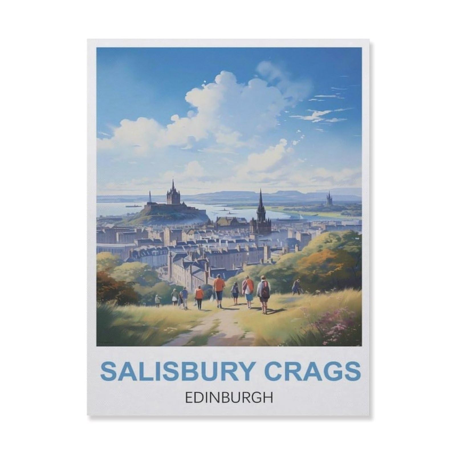 Plaque en Métal Étain Signe Salisbury Édimbourg 30x40cm, finition soignée pour décoration murale