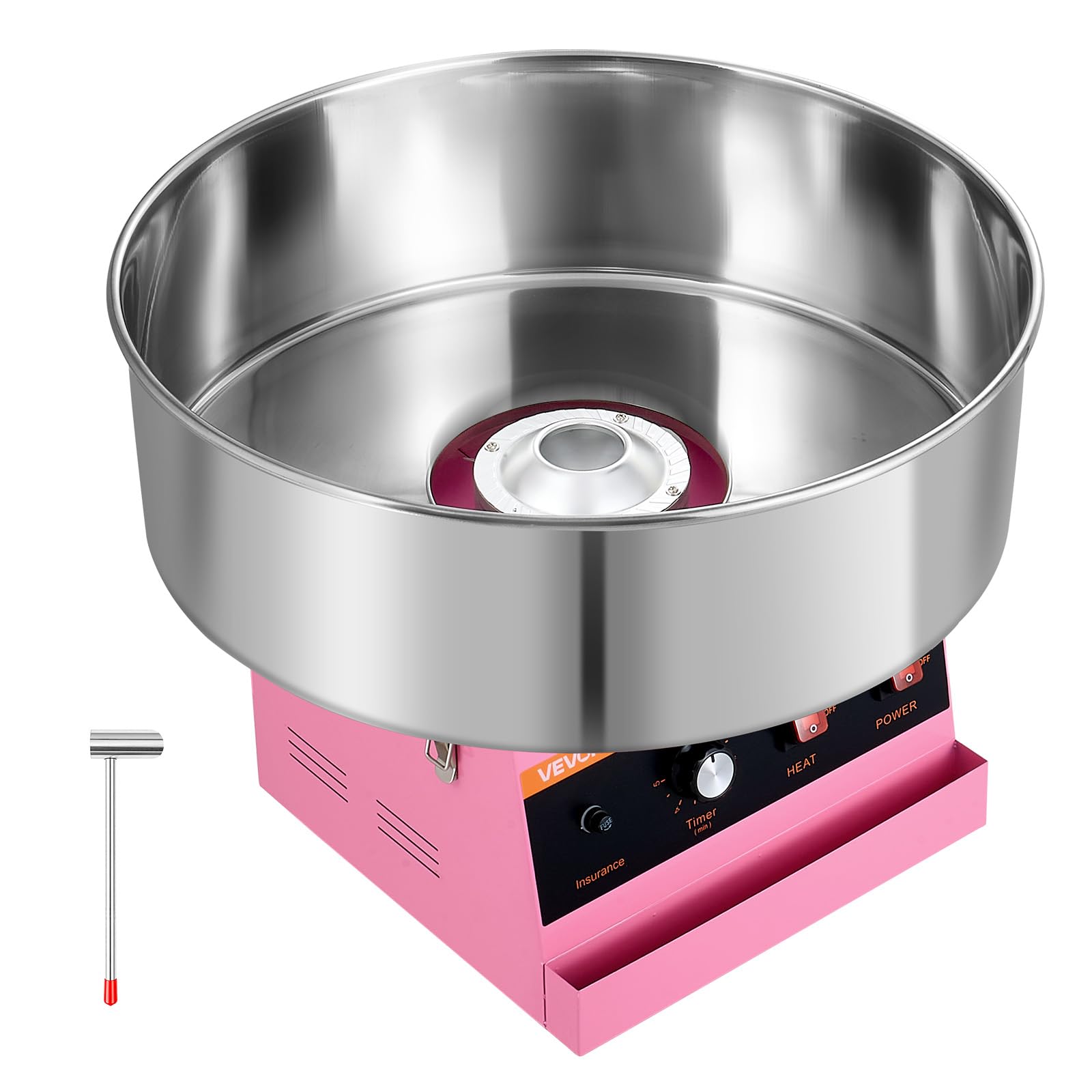 VEVOR Zuckerwattemaschine 1 kW 4-6/Min Elektrische Zuckerwattemaschine Rosa