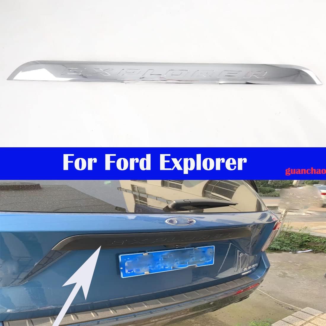 Car door trim modified exterior trim For Explorer 2020-2021-2022-2023 (1 Middle net decorative strip Carbon Fiber)