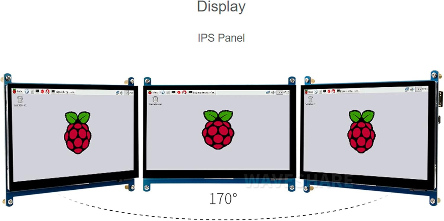 Waveshare 7-inch HDMI LCD IPS panel viewing angle demonstration