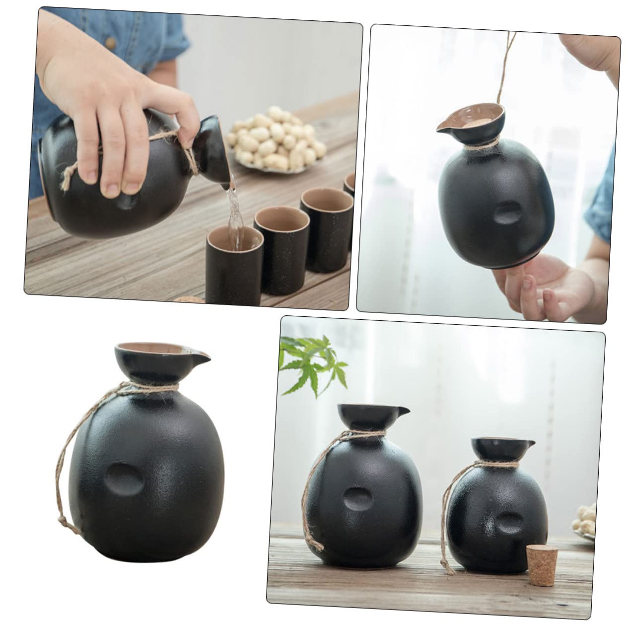 Bouteille à Saké En Céramique - Design Traditionnel Japonais, Double Paroi Pour Glaçons - Capacité 300 Ml - Idéal Pour Dégustation à La Maison - 5