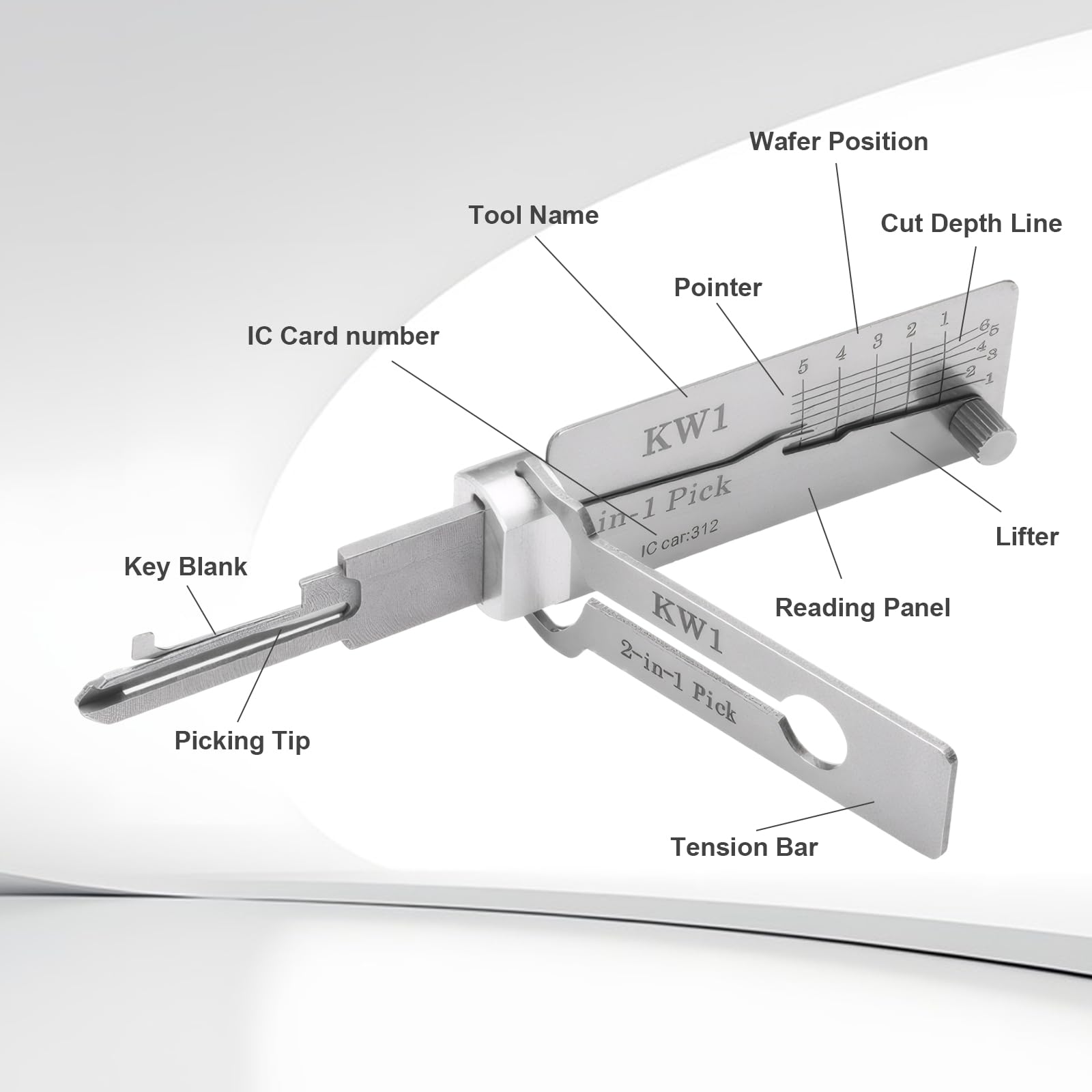 Stainless Steel Master Key Decoder klucz 2 w 1 automatyczny dekoder narzędzie do wytrychania kluczy profesjonalne
