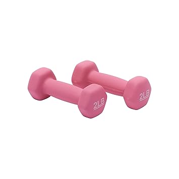 amazon basics Neoprene Dumbbells, Set Of 2, (0.9 Kgs Each ), Pink - image, photos