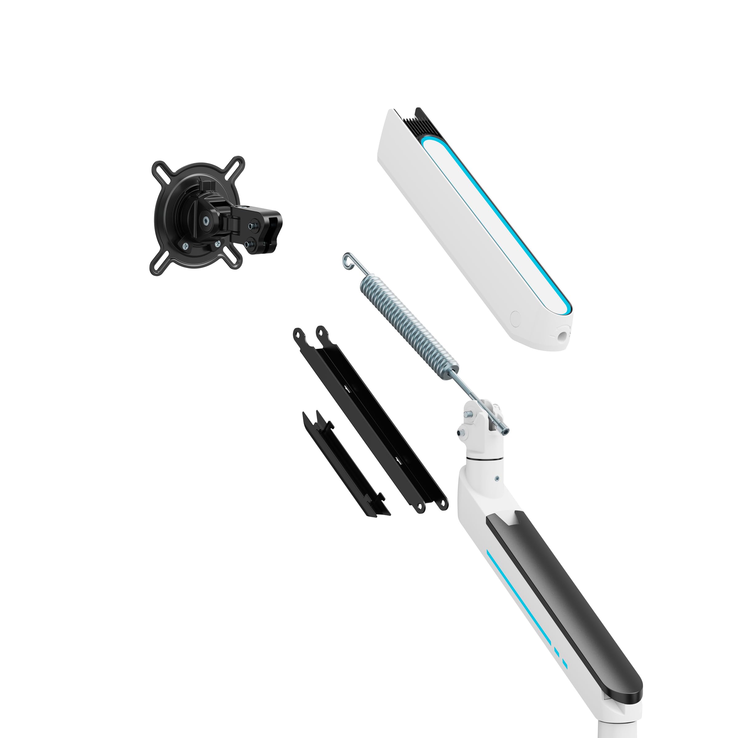 Brazo de Monitor para Gaming One For All para Pantallas de 21" a 45" -VESA 75/100mm -Ajuste de Altura -Inclinación(80°), Giro(180°) y rotación(360°) -Peso máx: 8kg -Blanco (DM8120)