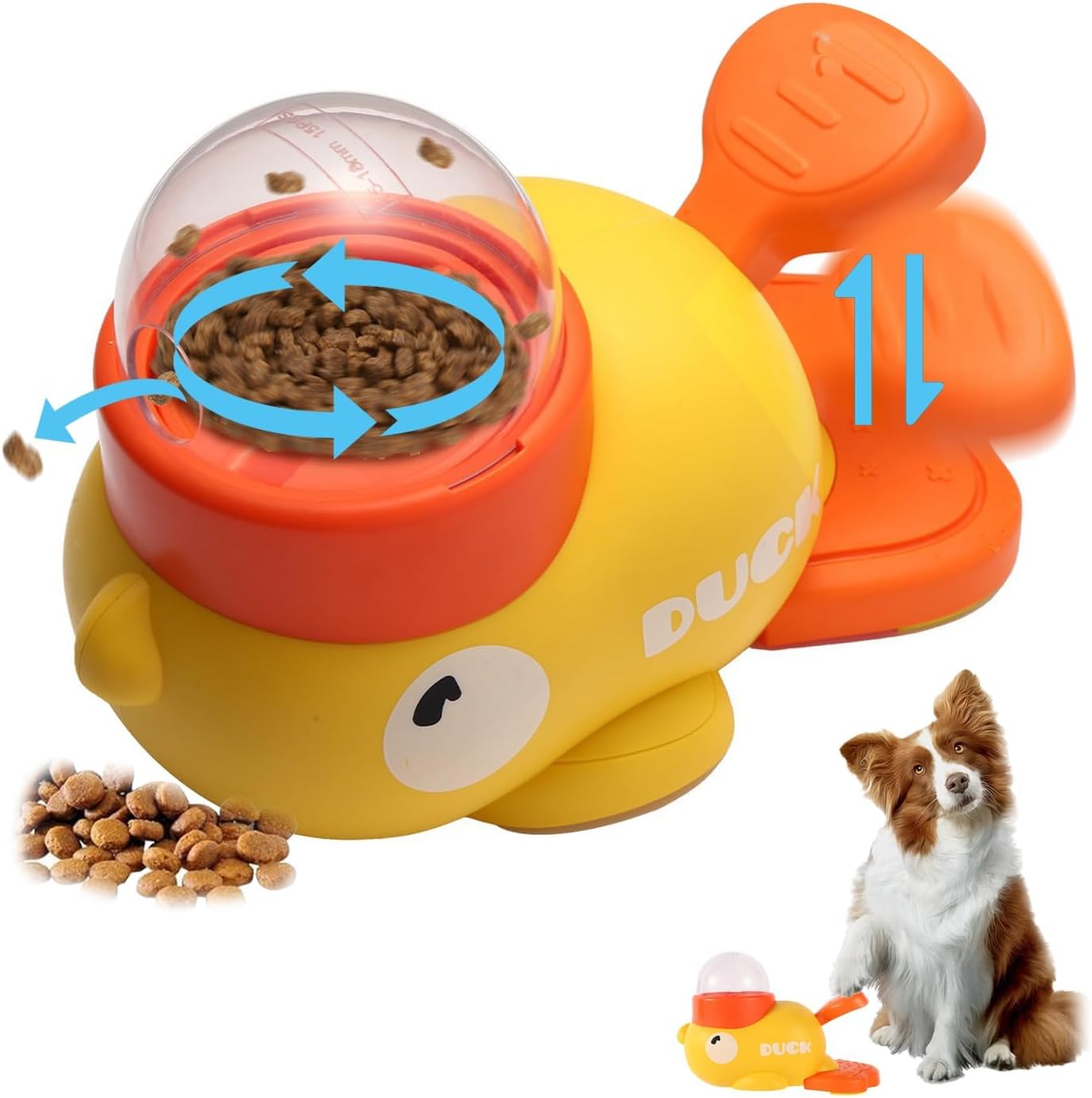 Dog Treat Dispenser, Duck-Shaped Interactive Food Puzzle Toy, Pet Feeder for Small Medium Large Dogs