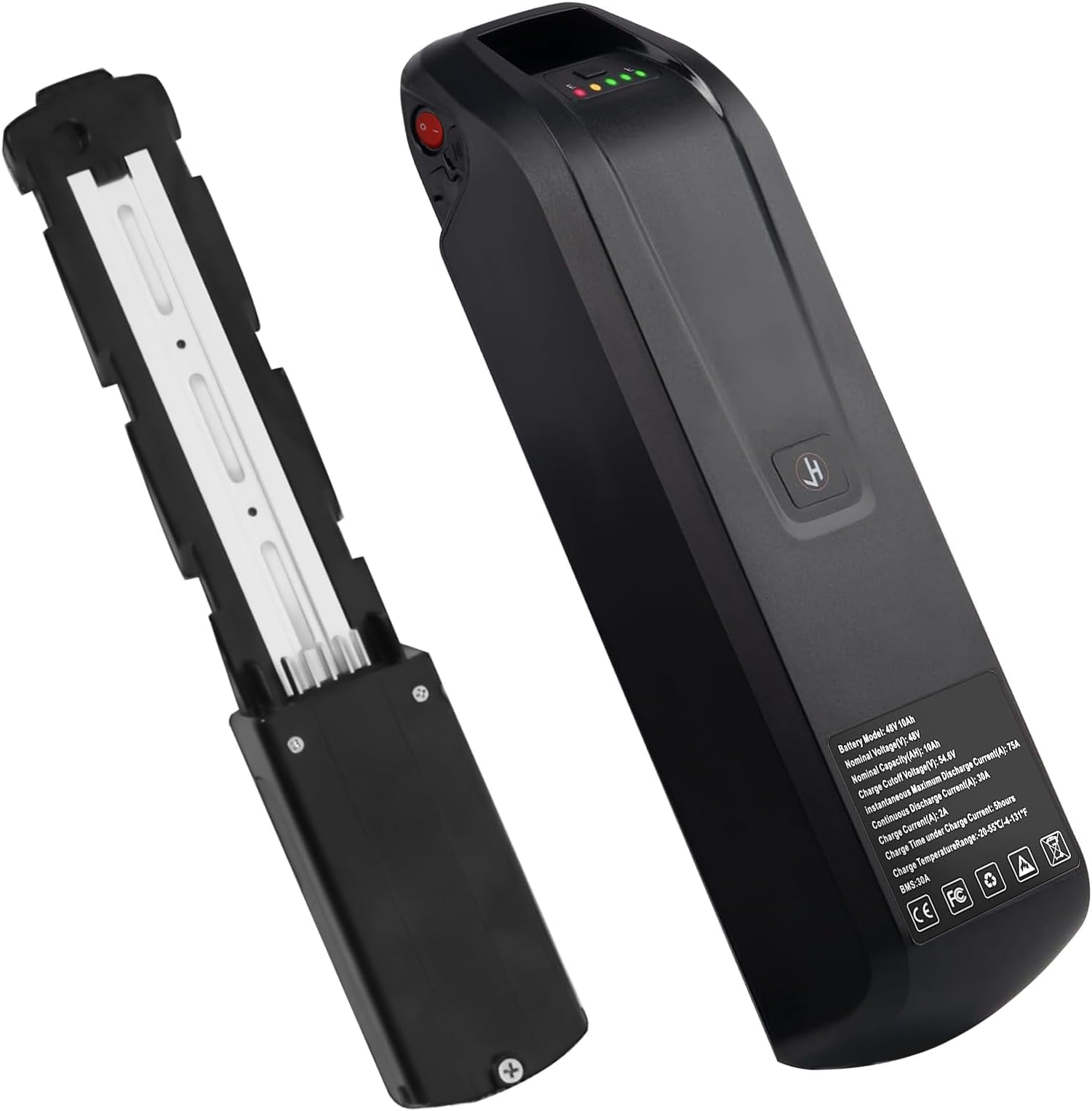 36V 48V 52V Ebike Battery 10AH 15AH 20AH with Fast Charger, USB Output and Led Indicator Light, 250W 500W 750W 1000W 1200W 1500W Electric Bikes, Tricycle, Mountain Bike Motor (48V 10.4AH)