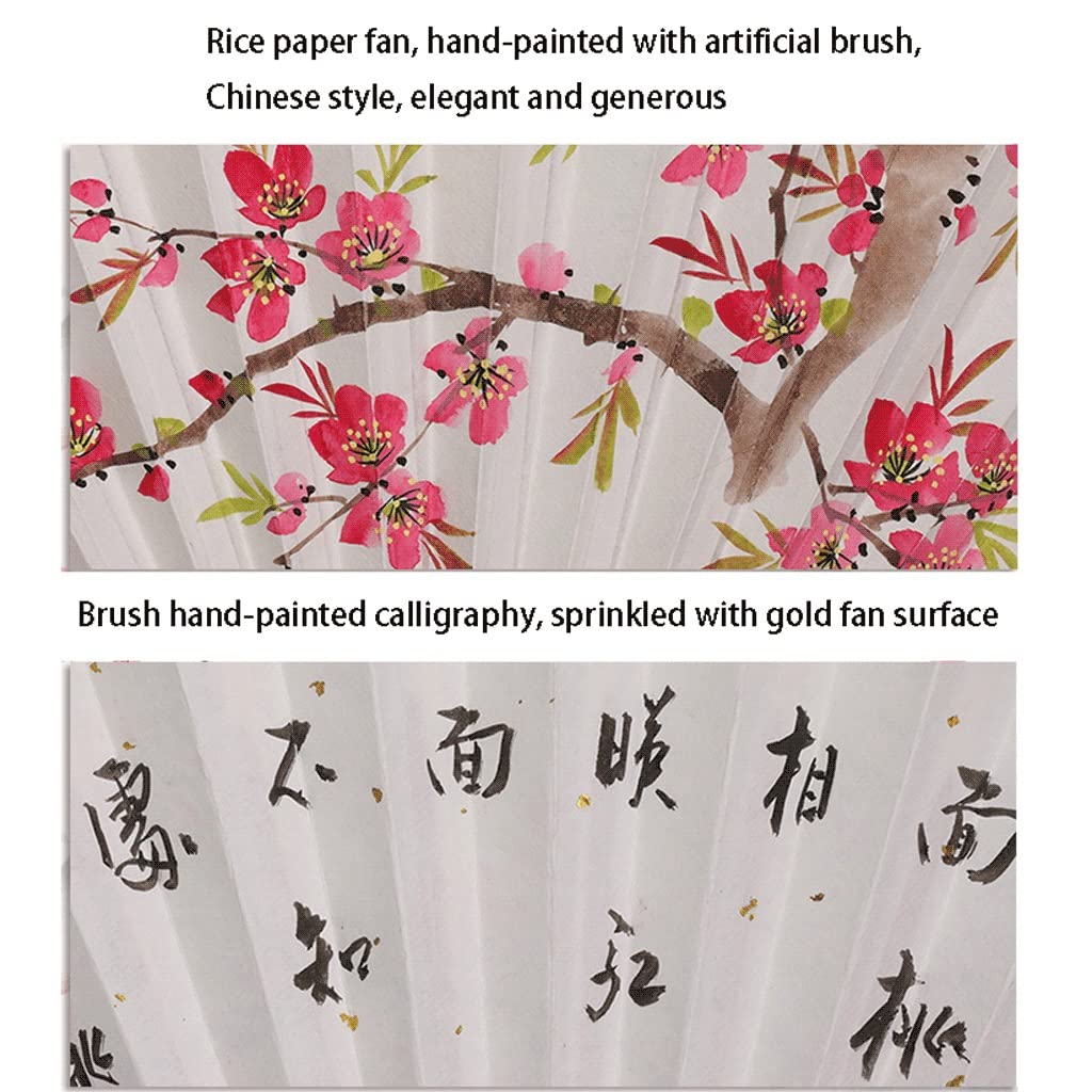 Abanicos plegables decorativos Abanicos plegables florales de mano Abanicos de mano Abanicos de papel Patrón floral dibujado a mano Abanicos de mano huecos for mujeres y hombres Abanico de mano de reg