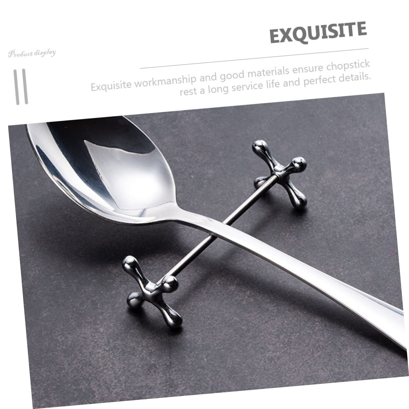 Juego de 6 soportes de metal para palillos, elegante para mesa de comedor, soporte para utensilios de cocina para cucharas y tenedores, accesorio de cocina fácil de limpiar