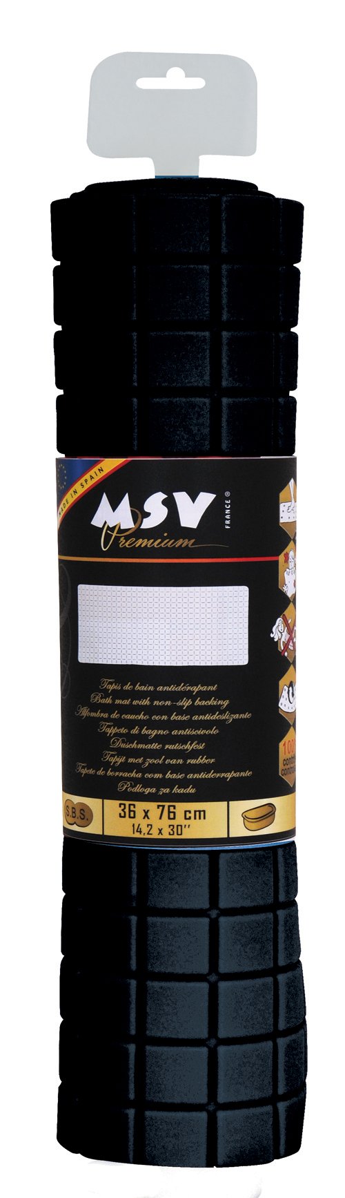 MSV Bath Mat, Black, Unique Size, 30 x 20 cm (Rectangular) - Image 2