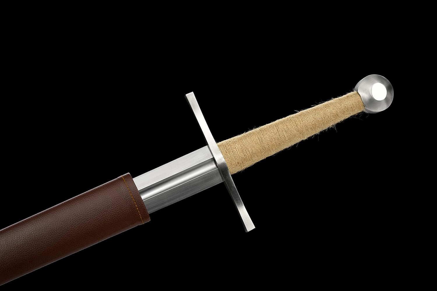 Lyuesword Full Handmade Medieval Sword High Carbon Steel Razor Sharp Blade Stainless Steel Pommel Sharp Edge for Collection