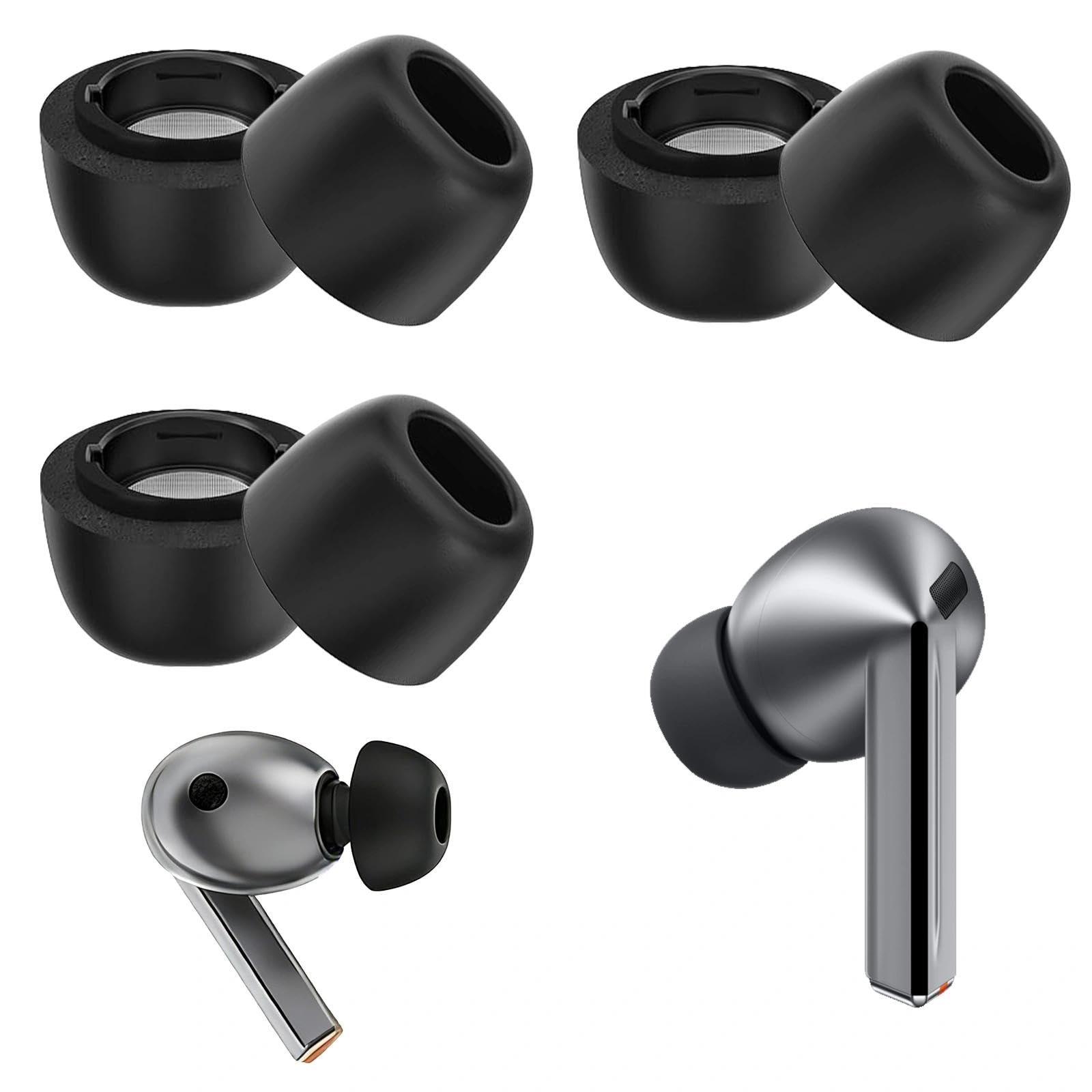 Silikonowe Końcówki Buds 3 Pro L M S, 3 Pary