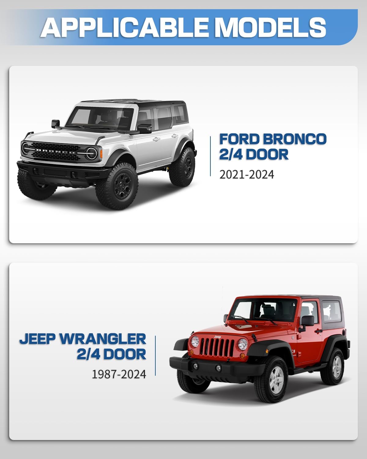 ROADER for Jeep Door Holder, Door Rack Storage Cart Hanger Rack Sliding Movable Stand Bracket Door Cart for 1987-2024 Jeep Wrangler TJ JK JL Gladiator JT & 2021-2024 Ford Bronco 2/4 Door