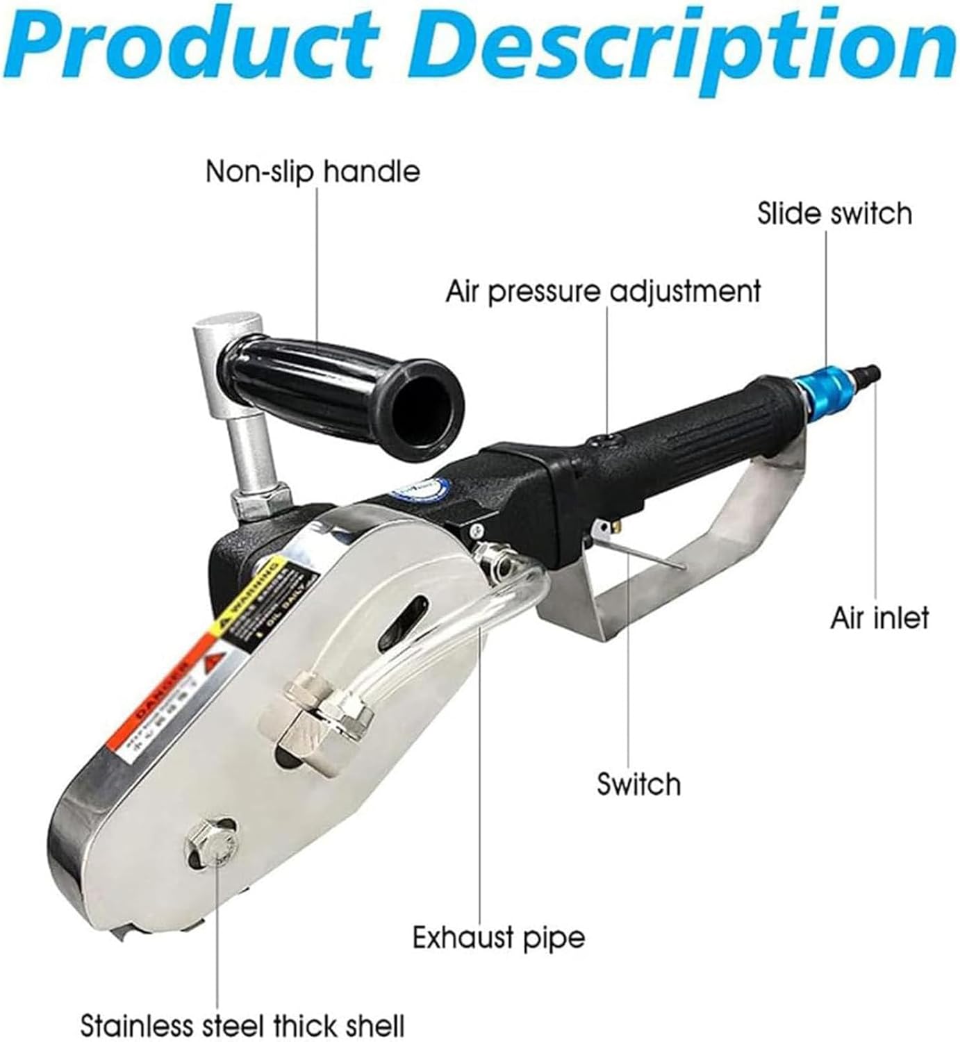 Air Pneumatic Corrugated Cardboard Trimmer,Cardboard Stripper Paper Edge Cutter Remover Waste Discharge Corrugated Trimming Tool 2500Rpm,Largeteeth (Doubleclaws)