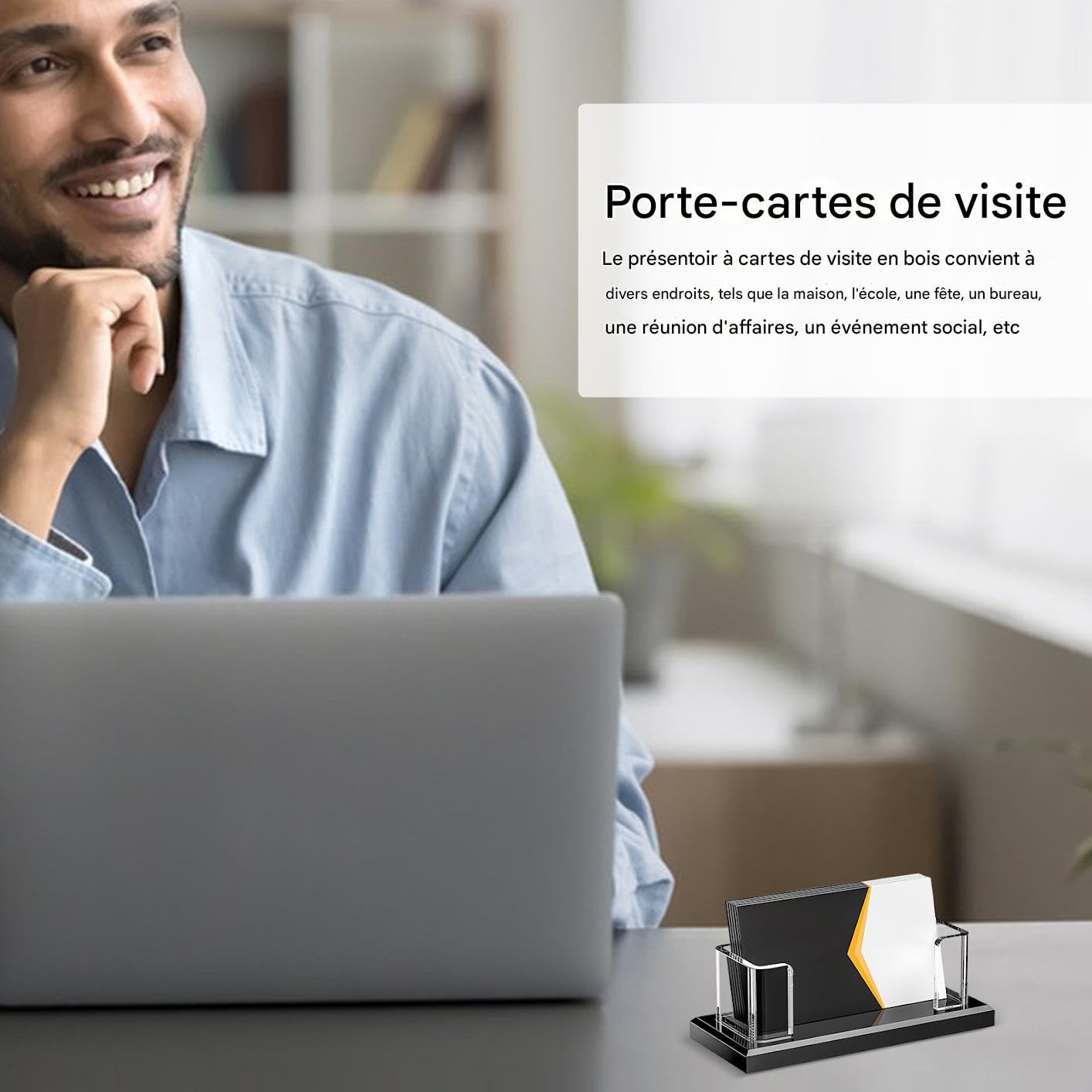 Porta Biglietti da Visita Portacarte Professionali | Contenitore in Acrilico Trasparente per Fiere Conferenze Eventi Ricevimenti Domestici