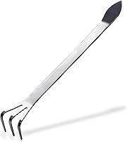 Vista 5 de Pinzas para bonsái de acero inoxidable con espátula de hoja de 8 pulgadas [nariz doblada] Pinzas de jardín con mango largo grande