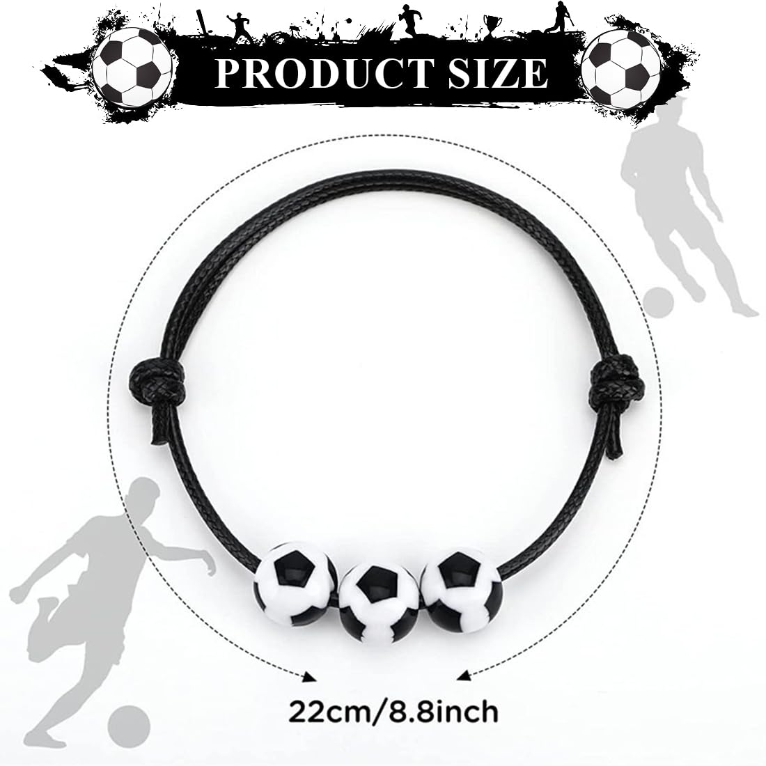Bracelets de Football pour Enfants Lot de 12 Tissé Tressé Réglable Cadeaux de Fête