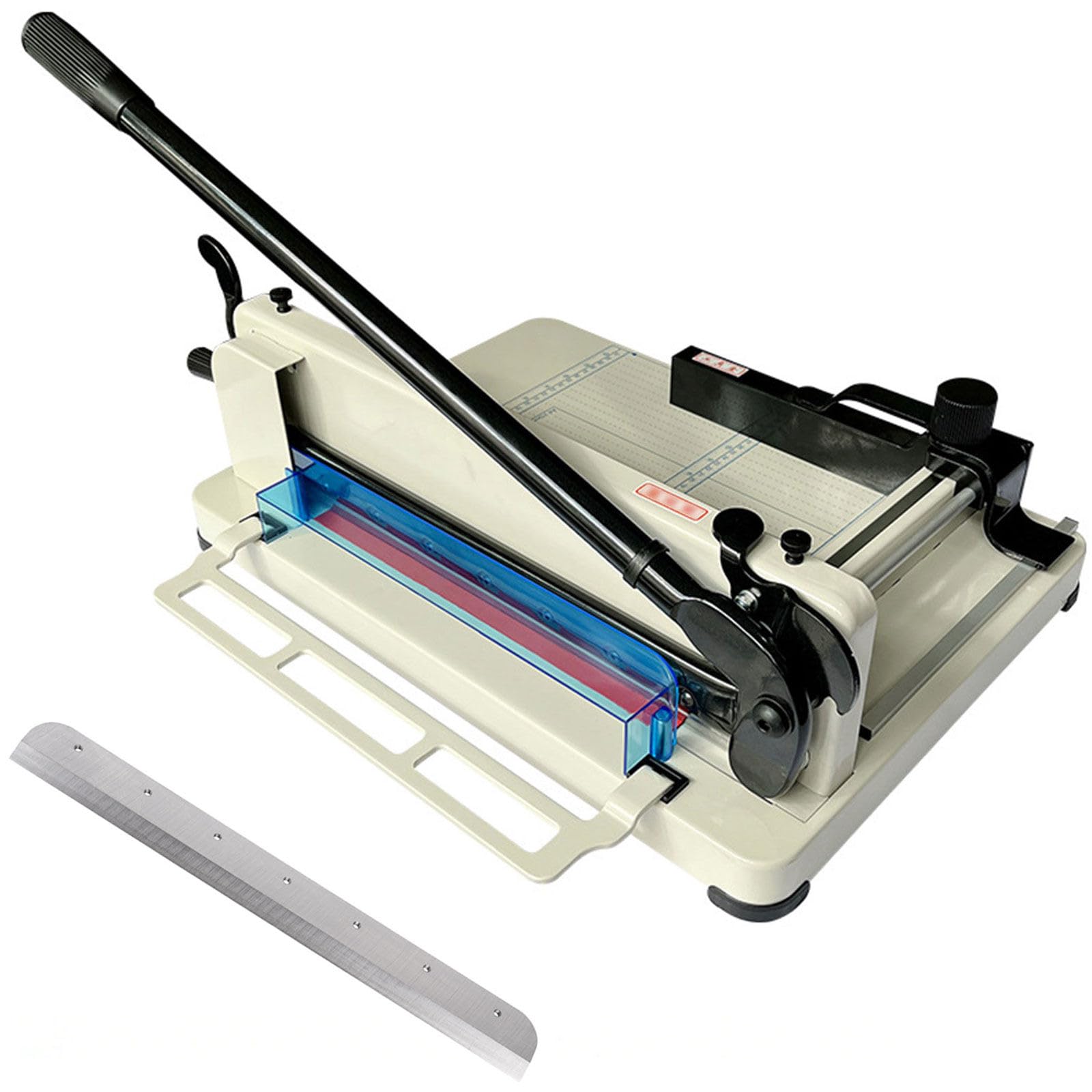 Taglierina a ghigliottina per Carta Resistente, Taglia Carta Fino a 4 cm di Spessore, taglierina per Pile A4/A3 con Lama da 43 cm per Ufficio, fotocopiatrici e tipografie.