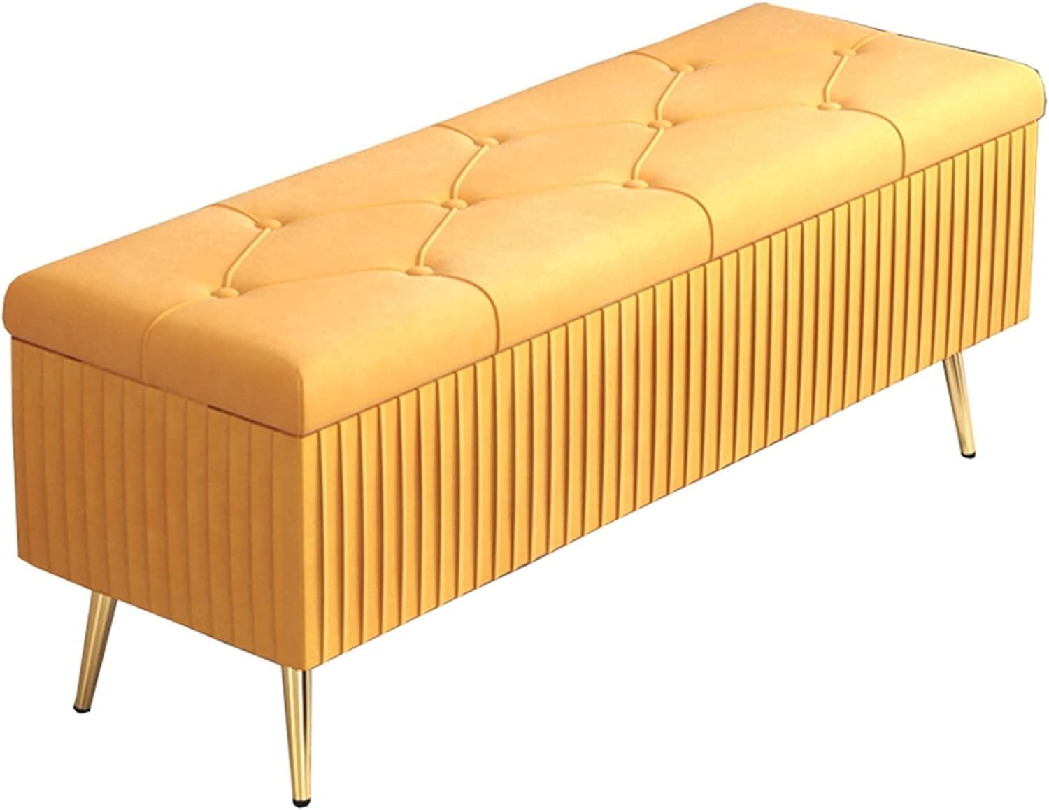 Tabouret de rangement en velours pour optimiser le salon et la chambre